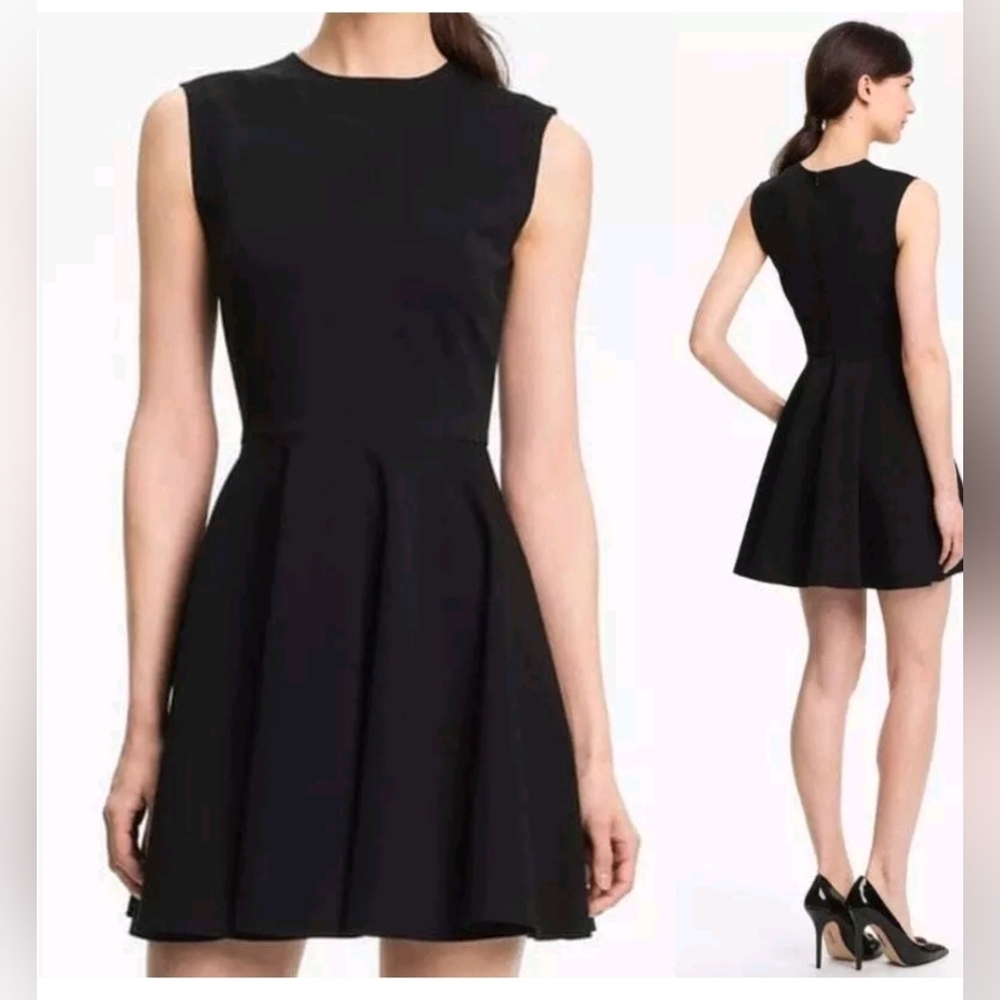 DVF Diane Von Furstenberg Black Jeannie Fit Flare‎ Dress 12 New Years Cocktail